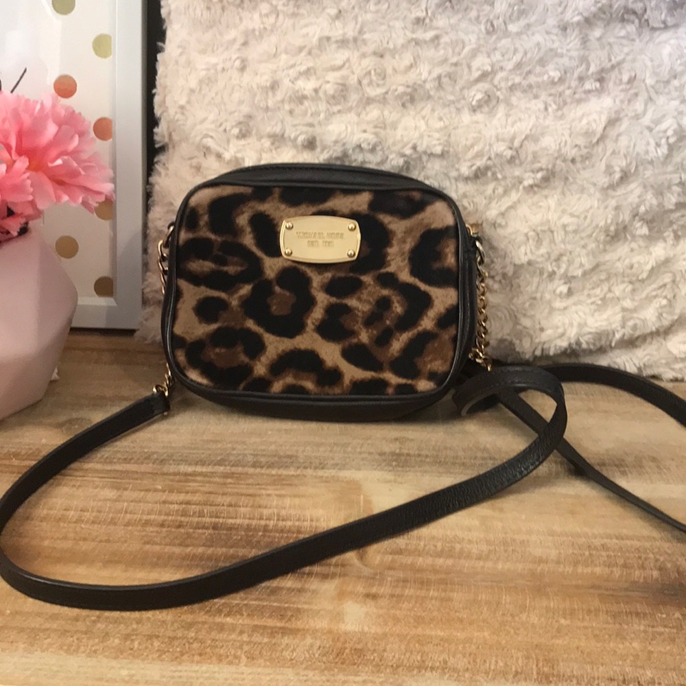 Michael Kors Hamilton leopard mini bag